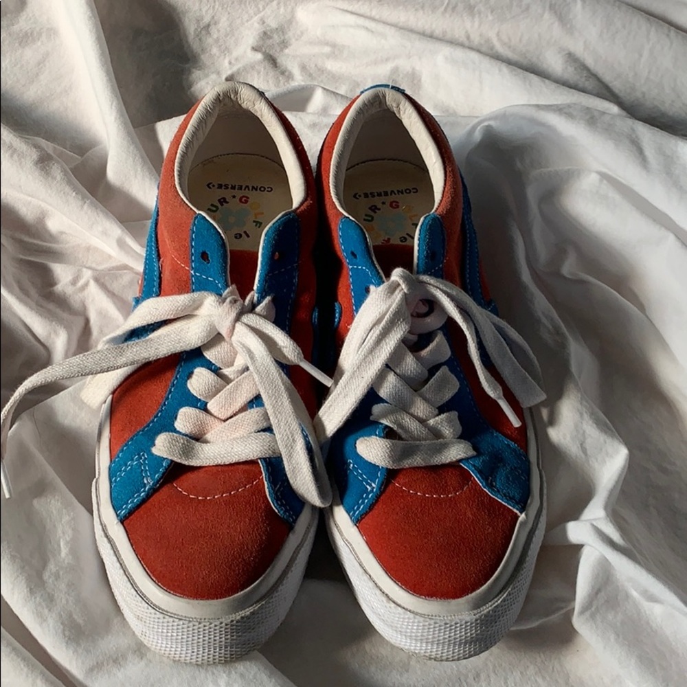 Golf le fleur converse  red and blue shoes